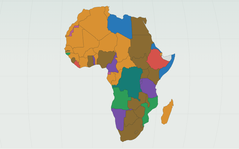 Choropleth map of Africa: Africa’s Political Landscape in 1914