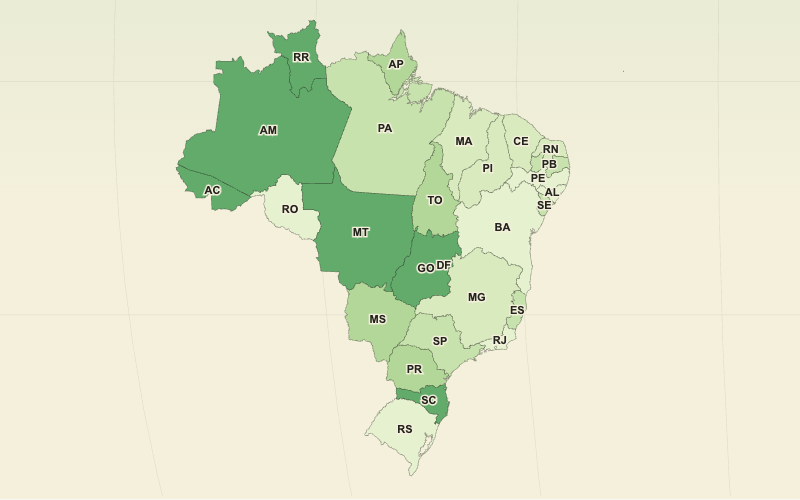 Change map of Brazil: Brazil’s Population Change, 2010–2022