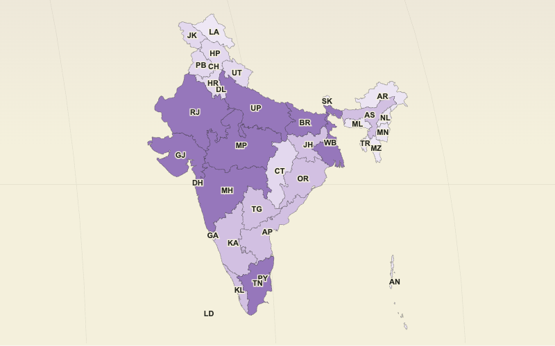 Choropleth map of India: India’s Population Outlook
