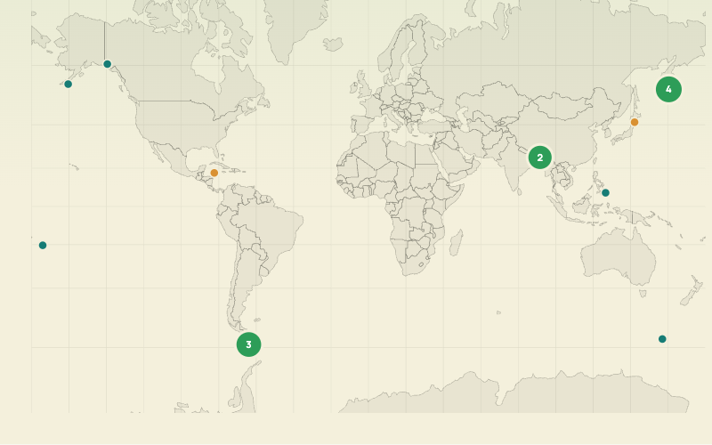 Proportional symbol map of Worldwide: The World’s M7+ Earthquakes in 2025