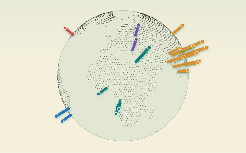 3D map of World cities: The world’s 30 largest cities